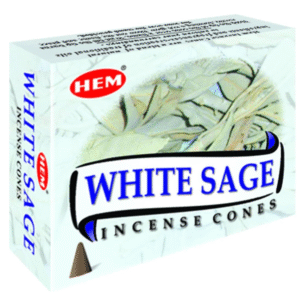 HEM White Sage Incense Cones – 12 Boxes × 10 Cones Each – Natural Smudging Aromatherapy for Cleansing, Purification, Meditation & Removing Negative Energy
